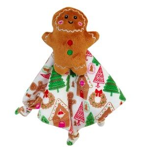 Parent's Choice - Gingerbread Security Blanket Snuggle Buddy with rattle